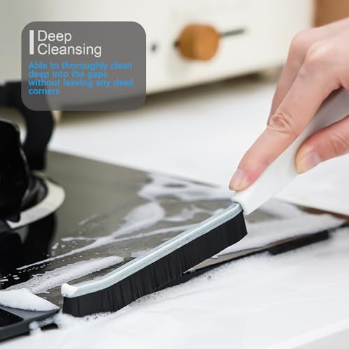 2 Pack Hard Bristle Grout Cleaning Brush, Heavy Duty Crevice Scrubber for Tile Lines, Sink, Stove & Bathroom Narrow Gap Deep Stain Remover Tool