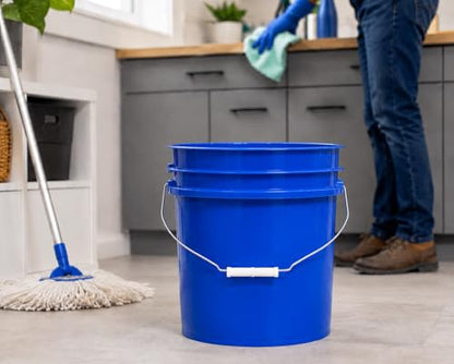 House Naturals 5 Gallon Premium HPDE Plastic Bucket - Made in USA Food Grade Storage Container, BPA Free All Purpose Pail (1, Reflex Blue) - color: Reflex Blue