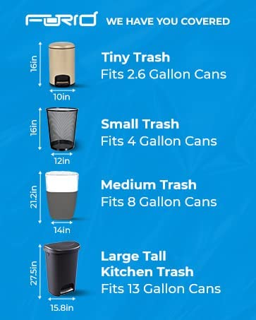 FORID Clear Small Trash Bags, 4 Gallon Garbage Bags, Wastebasket Bin Liners 330 Count Plastic Trash Bags for Bathroom Bedroom Office Trash Can 15 Liters - Durable & Thick Trash Bag - size: 330 Count (Pack of 1), style: Clear 4 Gal