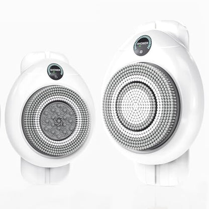Hiqufet Electric Back Scrubber for Shower, Adjustable Height Shower Back Scrubber Wall Mounted, 3-Speed & 3 Replaceable Brush Heads, IPX7, Hands-Free Back Cleansing and Exfoliating Brush - size: CKT1