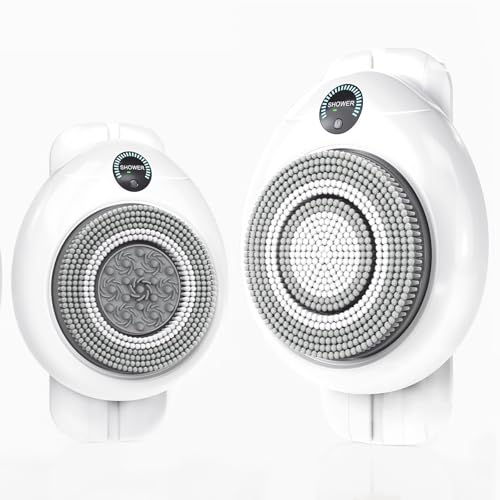 Hiqufet Electric Back Scrubber for Shower, Adjustable Height Shower Back Scrubber Wall Mounted, 3-Speed & 3 Replaceable Brush Heads, IPX7, Hands-Free Back Cleansing and Exfoliating Brush - size: CKT1