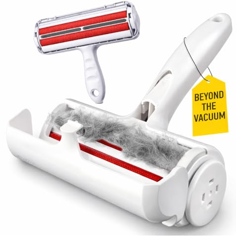 Reusable Pet Hair Remover Roller – Heavy Duty Manual Lint Roller for Dog & Cat Hair – Furniture, Couch, Carpet, Rugs & Car Seats – Durable ABS, Portable & Eco-Friendly