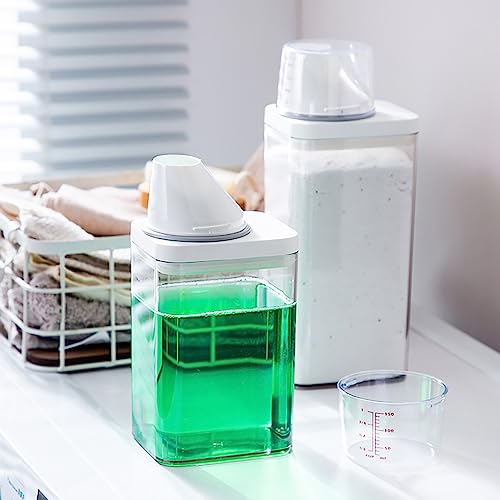 Multi-Purpose Liquid Dispenser - Spill-Proof Silicone Seal for Fabric Softener, Dish Soap & Laundry Storage (S) - color: S