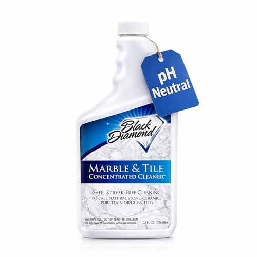 Black Diamond Stoneworks Marble & Tile Floor Cleaner Concentrate, pH Neutral, Streak-Free & No-Rinse Formula for Granite, Travertine, Limestone, Slate, Ceramic & Porcelain Floors (1 Quart) - size: 32 Fl Oz (Pack of 1)