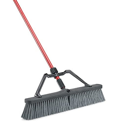 Libman 825 Rough-Surface Heavy-Duty Push Broom with Resin Brackets, 24"