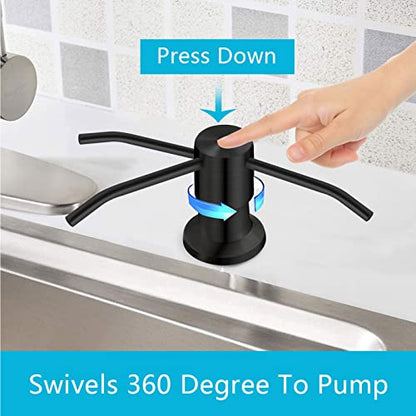 Sink Soap Dispenser, Kichen Sink SoapDispenser, 47" Extension Tube kit, Under Sink Soap Dispenser Pump, No Need More Refills （Black-2 Pack） - color: Black-2 Pack