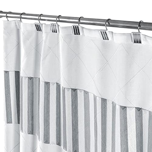 Creative Scents Quilted Mirror White Shower Curtain Hooks - Set of 12 Shower Curtain Rings Durable Sturdy Constructed - Decorative Smooth Gliding Shower Hooks for Shower Curtain - style: Shower Curtain Hooks