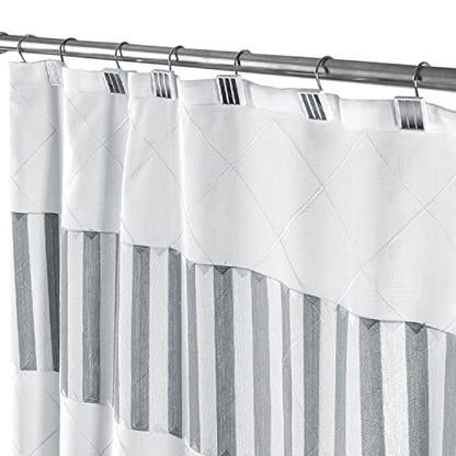 Creative Scents Quilted Mirror White Shower Curtain Hooks - Set of 12 Shower Curtain Rings Durable Sturdy Constructed - Decorative Smooth Gliding Shower Hooks for Shower Curtain - style: Shower Curtain Hooks
