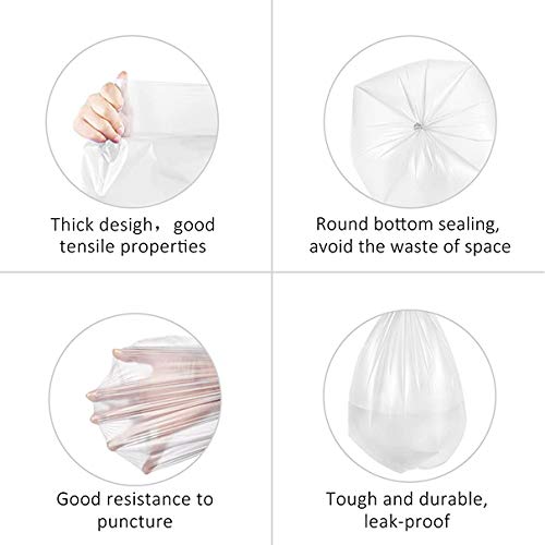 Small Trash Bags, Magesh 4 Gallon Trash Bag/Small Garbage Bags, Strong Wastebasket Liners for Bathroom Bedroom Office Trash Can, Clear 200 Counts - style: 4 Gallon 200 Transparent