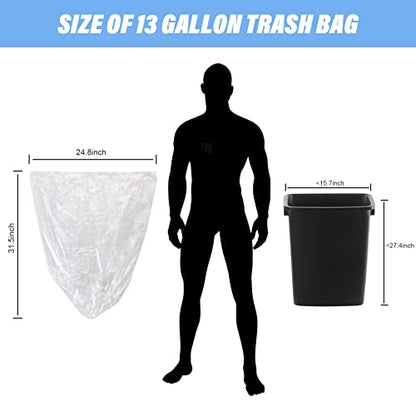 Magesh 85 Count 13 Gallon Tall Kitchen Trash Bags, Scent Free, Non-Toxic, Leak-Free, Durable, Easy Dispensing, Universal Size, Multi-Purpose, Buy with Confidence - style: 13 Gallon 85 Transparent