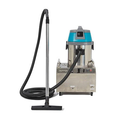 Dapper Supply Commercial Steam Cleaner with Wet/Dry Vacuum, Carpet & Upholstery Extraction, HEPA Filtration, 2 Gal Tank, up to 230°F, for Tile, Grout, Kitchens & Auto Detailing - size: 2.5 Gal