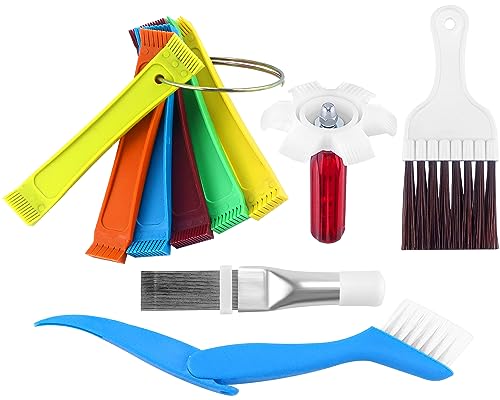 AMI PARTS 5 PCS Air Conditioner Fin Cleaner Set Include 3 Different Air Conditioner Condenser Fin Comb and 2 Different Condenser Fin Comb Brush