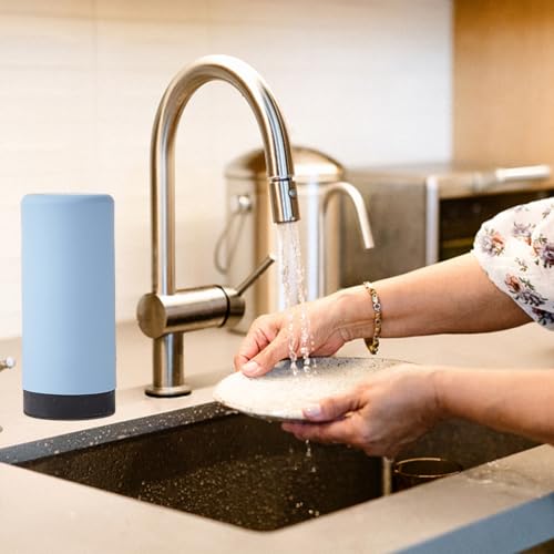 SYCOOVEN 8oz Refillable Dish Soap Dispenser, Soft Silicone Squeeze Bottle, Leakproof Liquid Container for Kitchen Soap, Shampoo, Lotion & Essential Oils (Blue)