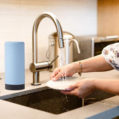 EMVANV Dish Soap Dish Dispenser, Silicone Squeeze Washing Up Liquid and Hand Soap Refillable Bottles, Refillable Hand Soap Bottle Dishwashing Liquid Dispensing - 240ml Capacity(Blue)