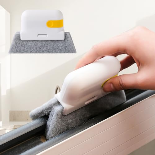 Window Track Cleaning Brush – Single Handheld Brush for Sliding Door, Window Sills, Small Gaps, and Crevices, Efficient Dirt and Water Stain Removal - color: 1yellow