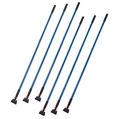 Matthew Cleaning Commercial Quick-Change Dust Mop Handle with Clip-on Metal Gripper for Heavy Duty Mop Head Replacement Holder, Fiberglass Handle 60 inch 6packs-Blue - color: Fiberglass - Blue