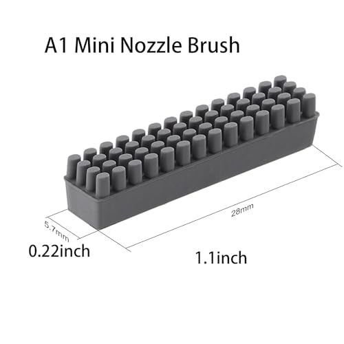 6Pcs A1 Mini Nozzle Brush, A1 Mini Wiper Silicone Brush Nozzle Cleaning Brush Compatible for Bambu Lab A1 Mini 3D Printer Heatbed Nozzle Wiper Cleaning Tool, (Only for A1 Mini) - style: A1 Mini Nozzle Brush