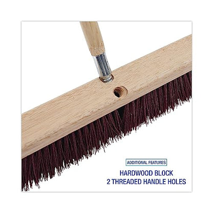 Boardwalk 20324 Floor Brush Head, 3 1/4" Maroon Stiff Polypropylene, 24"