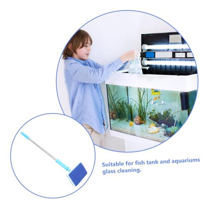 balacoo Adjustable Long Handle Aquarium Cleaning Brush Durable Fish Tank Cleaning Tool for Glass Surfaces Environmental Friendly Brush for Easy Aquarium Maintenance