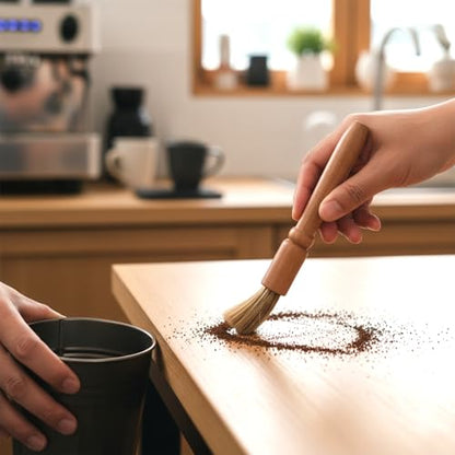 5 Pcs Coffee Grinder Cleaning Brush Espresso Machine Brush Cleaner Tool with Wooden Handle and Natural Bristles Nylon Espresso Brushes Coffees Machine Group Head for Barista Home Kitchen Machines Wash