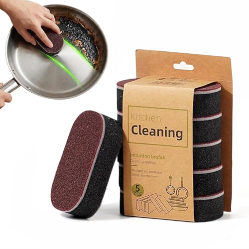 Magic Cleaning Sponges Eraser, 2026 New Non-Scratch Dual-Sided Sponges, Multi-Functional Non Scratch Scrub Sponge for Kitchen Bathroom Wall Floor Sink Tub Stain Removal (5pcs) - color: 5pcs