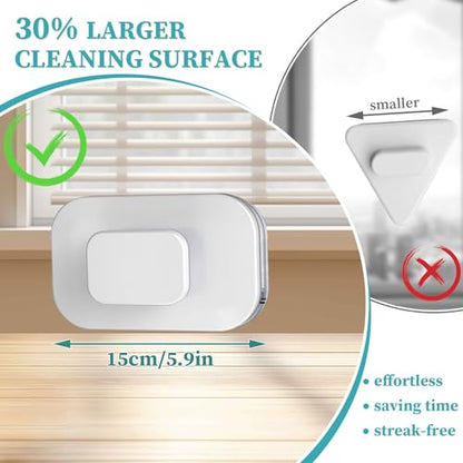 Windshield Wow Magnetic Car Window Cleaner, Strong Magnet Window Cleaner Tool with Anti-Fall Rope, Double Sided Window Cleaner for Thickness 3-10mm, Magnetic Glass Cleaner for High-Rises, Home, Car