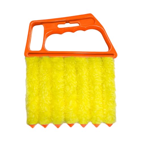 DXNQ Blind Cleaner Duster Tool, Window Venetian Hand-held 7 Finger Dusting Cleaner Brush, Blinds Cleaning Brush Tool for Window Shutters Air Conditioner, Car Accessories (Orange) - color: Orange