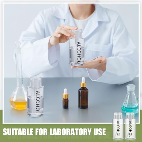 Layhit 3 Pcs 10 oz Alcohol Pump Dispenser Bottles Alcohol Push Down Liquid Dispenser Empty Pumping Bottle Refillable Cosmetic Container for Personal, Salon, Nail Care (Clear Cap + Clear Bottle) - color: Clear Cap + Clear Bottle