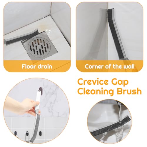 SUOXU Cleaning Brush Grout Scrub Brush,Home Kitchen Bathroom Window Gap Cleaning Tools,4 pcs Hard Bristle Scrubbing Brush,Kitchen Bathroom Tile Toilet Home Essentials Cleaner Household Use - color: White+grey×4