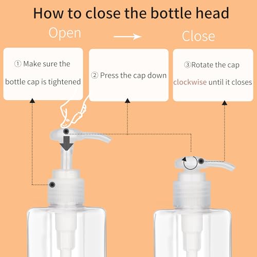 280ml (9.5oz) Pump Bottle Dispenser Jansburg 2 Pack Refillable Flat Square Plastic Lotion Dispenser Leakproof Empty Lotion Pump Bottle for Essential Oil Soap Lotion Shampoo Clear - color: Clear