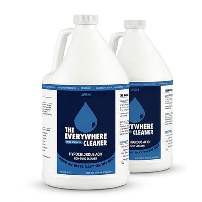 The Everywhere Cleaner Hypochlorous Acid Spray 500ppm (HOCL) - Multi-Surface Household Cleaner & Odor Neutralizer for Kitchen, Bathroom, Sealed Floors, No Fumes, No Residue - 1 Gallon x 2 Pack - size: 128 Fl Oz (Pack of 2)