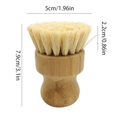 Bamboo Dish Brush, Natural Dish Scrub Brush for Kitchen, Wooden Dish Scrubber, Dish Washing Brush for Dishes, Pots, Pans, Sink Cleaning