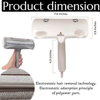 Pet Hair Remover – Reusable Lint Roller – Clean Couch, Furniture, Clothes, Carpet, Bed. Cat Hair Remover Dog Hair Remover Fur Removal Tool No Sticky Tape or Adhesive Needed. (White Grey) - color: White Grey