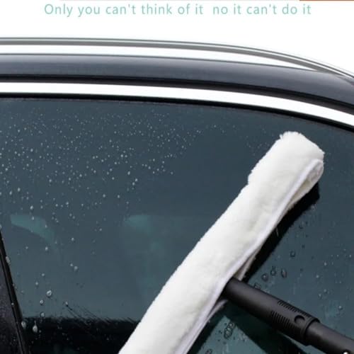 Professional Window Cleaning Combo - Squeegee Microfiber Window Scrubber Tool with Handshake T Handle, 5 Replacement Cloths - 14.4 Inch Window Washing Squeegee