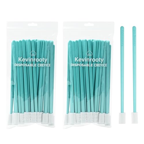100PCS Disposable Crevice Cleaning Brush Tool kit, Disposable Toilet Brush, Disposable Toilet seat Cleaner Tool (Blue) - color: Blue