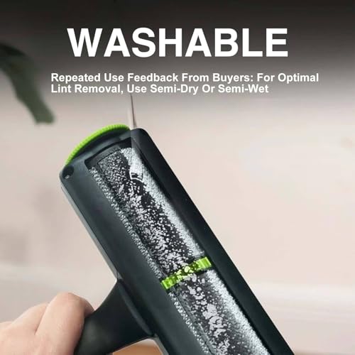 Reusable Pet Hair Remover Roller — Dog & Cat Hair Remover for Furniture, Couch, Clothes, Car & Laundry | Washable Lint Roller, No Sticky Tape | Includes Bonus Mini Roller for Travel
