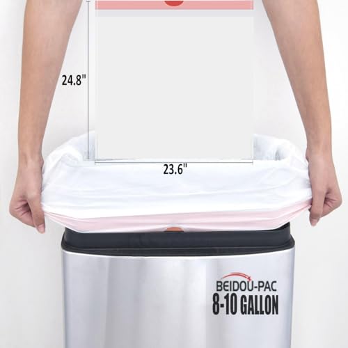 BEIDOU-PAC 8-10 Gallon Trash Bags Drawstring, 300 Count, White & Unscented Garbage Bags Multi-purpose for Business Home Bathroom Kitchen Commercial and Industrial - style: 8-10 Gallon |300 Count