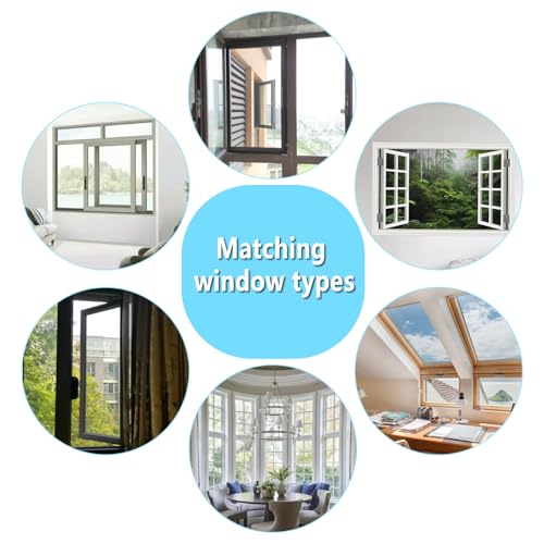 Magnetic Window Screen DIY Adjustable Window Mesh Screen Replacement Window Net Fits up to 59"x 61" White Frames with Fiberglass Mesh - size: 59"X 61"