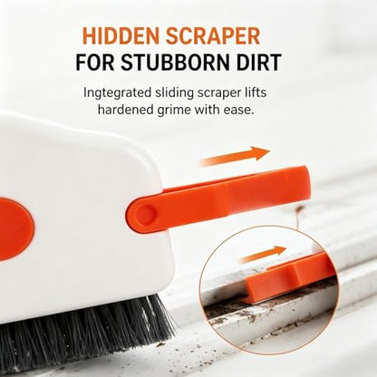 2 in 1 Window Track Cleaning Brush 2PCS,2026 New Window Groove Cleaning Brush, Sliding Door Track Cleaning Brush with Hidden Scraper, Gap Scrub Brush for Sliding Door, Window Sill (Mix) - color: Mix