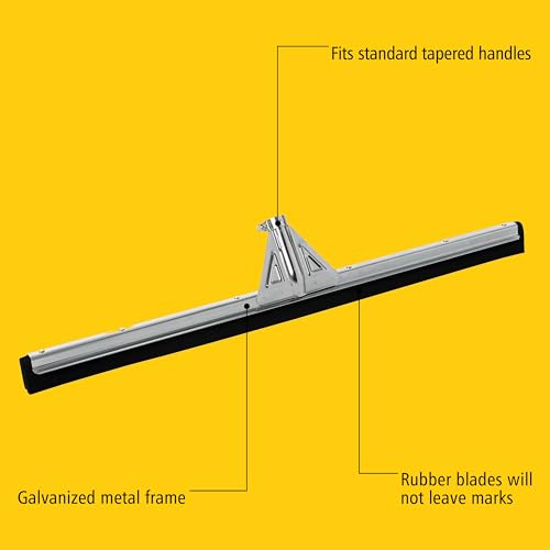 Rubbermaid Commercial Products Heavy-Duty Floor Dual Squeegee Black for Warehouses/Concrete/Car Garage/Basement Floor - size: 30in, style: Heavy-Duty