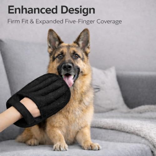 Magic Brush Pet Hair Removal & Mini Pet Hair Remover Tool – Newly Upgraded Reusable Electrostatic Pet Hair Remover Glove for Clothing, Couch, Bed, Carpet & Car Seat (Black) - color: Black
