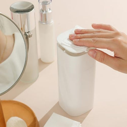 Push Down Pump Dispenser Bottle Refillable Liquid Container for Home/Travel, 2.75 x 2.75 x 7inch Leakproof Silicone Seal Design(White) - color: White