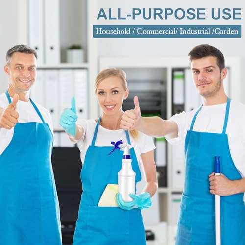 Zubebe 24 Pack 32 oz Plastic Spray Bottle Bulk Empty Leakproof Heavy Duty Spray Bottles for Cleaning Supplies Mist Bottles with Label and Adjustable Nozzle for Plant(Blue, Red, Green,Clear Scale) - color: Blue, Red, Green, style: Clear Scale