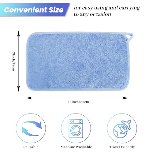 8 Pack Makeup Remover Cloth,13x7 Inch Reusable Makeup Remover Towels, Ultra Soft Microfiber Face Cloth Reusable Facial Washcloths, Blue - color: Blue