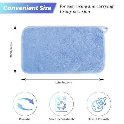 8 Pack Makeup Remover Cloth,13x7 Inch Reusable Makeup Remover Towels, Ultra Soft Microfiber Face Cloth Reusable Facial Washcloths, Blue - color: Blue