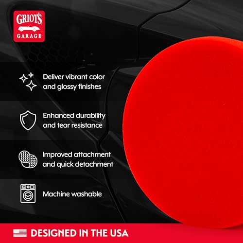 Griot's Garage 5.5” Red Foam Waxing Pads for Car Detailing, Polishing and Buffing Pads for Use with Waxes and Sealants, 10525, Set of 2 - style: 5.5" Pads (Set of 2)