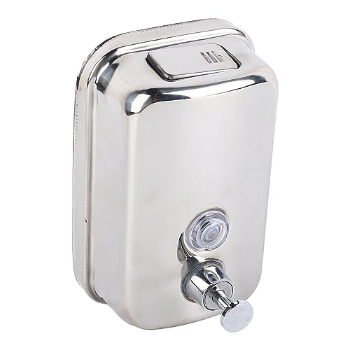 500ml Dispenser, Medium Capacity Durable Wall Mounted Commercial Dispenser, Stainless Steel for Public Places