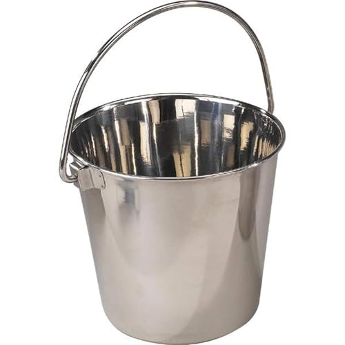 ProSelect Heavy Duty Stainless Steel Pails — Durable Pails for Kennels and Farms - 8", 4-Quart