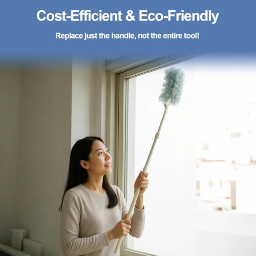 Replacement Handles Compatible with Swiffer Duster Refill, Swiffer Duster Extended Handle,Foldable & Extendable Dust Handle Only(White 3pcs) - size: 3 PCS