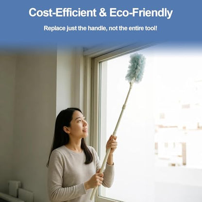 Replacement Handles Compatible with Swiffer Duster Refill, Swiffer Duster Extended Handle,Foldable & Extendable Dust Handle Only(White 3pcs) - size: 3 PCS